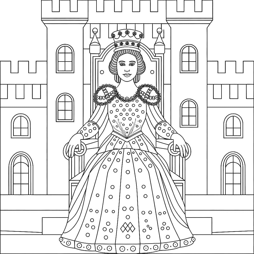 Ratu duduk di atas takhta