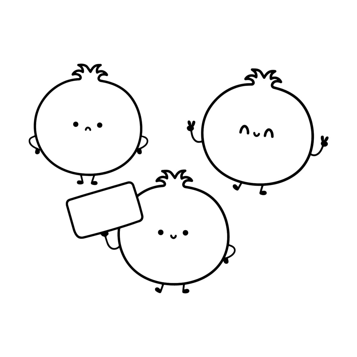 Tiga buah delima yang lucu