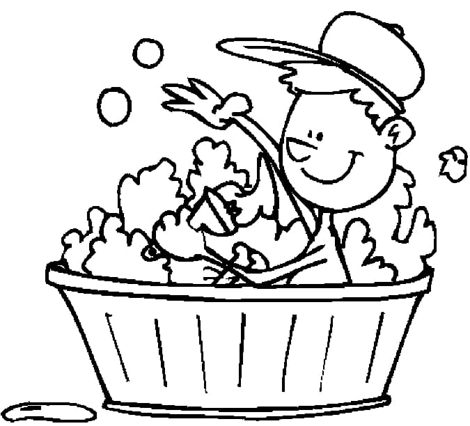 Anak laki-laki di kamar mandi