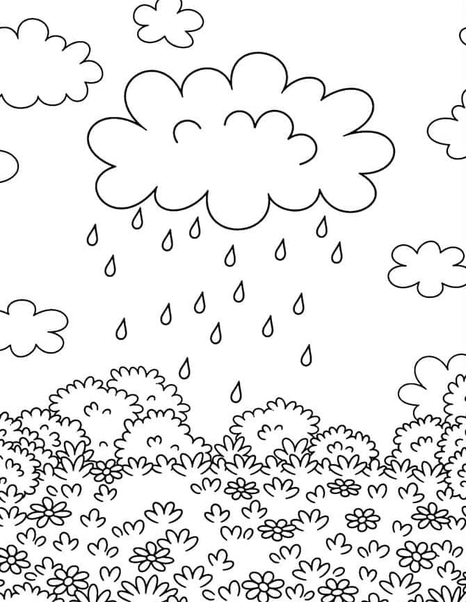 Awan hujan dengan bunga