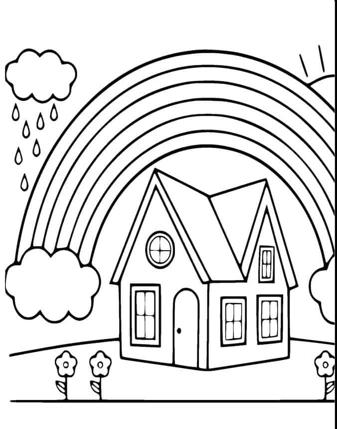 Awan hujan dengan rumah