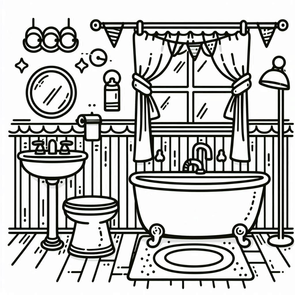 Kamar mandi gratis untuk dicetak