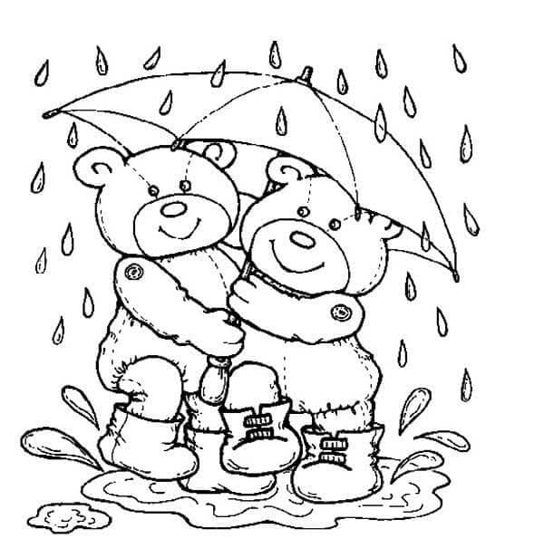 Boneka Beruang di Musim Hujan