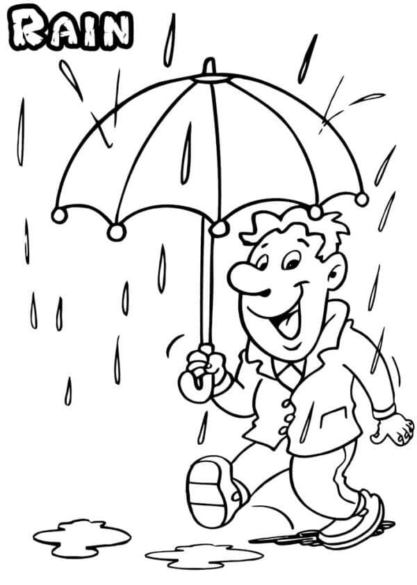 Seorang pria di musim hujan