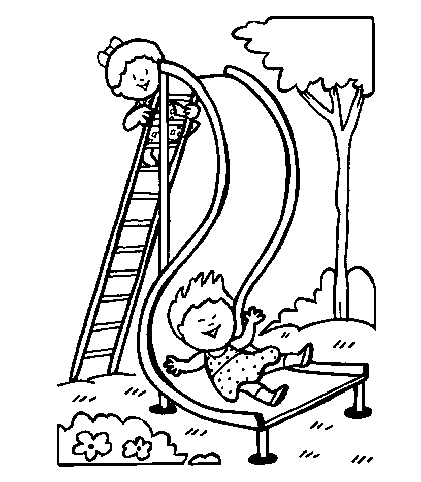 Anak-anak bermain perosotan