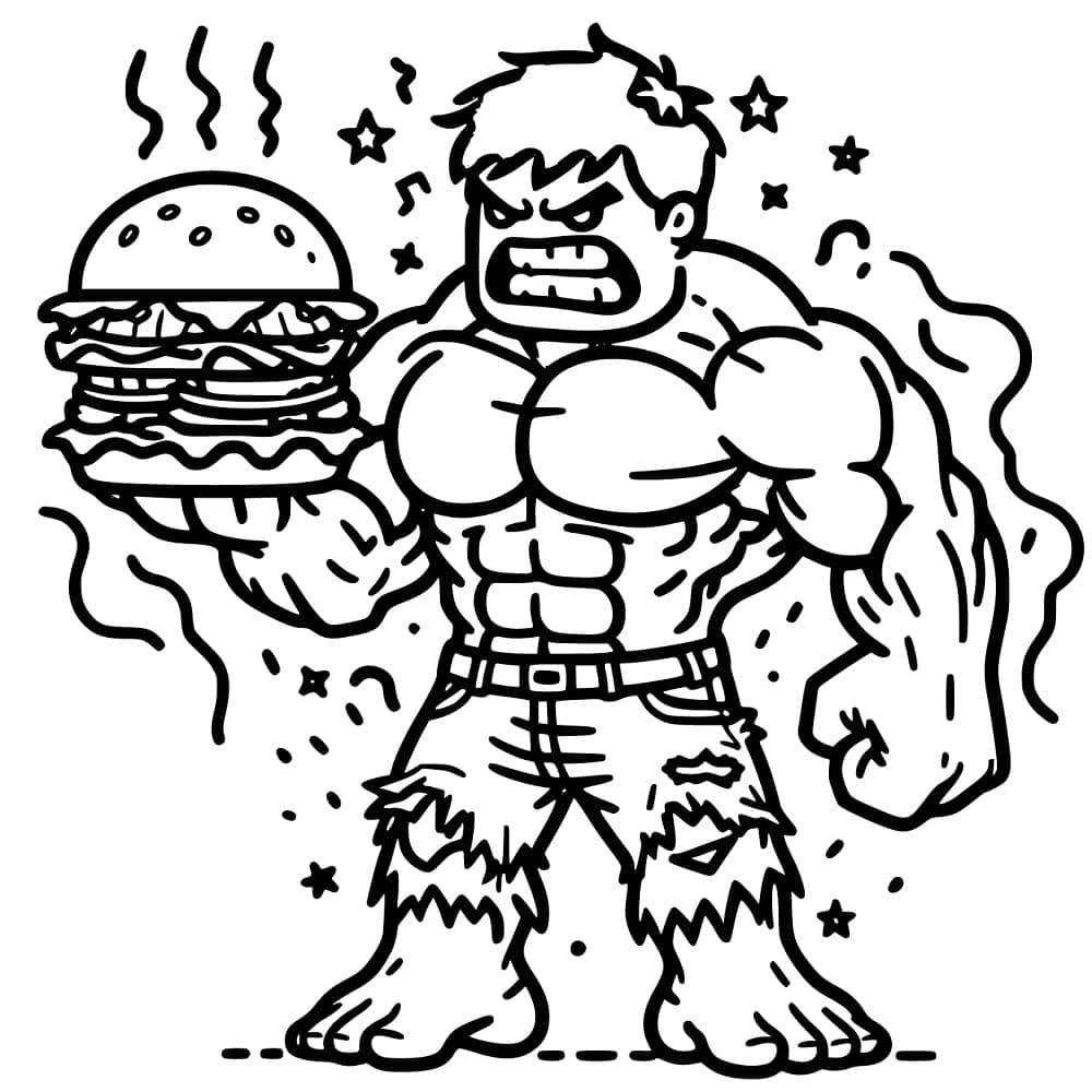 Hulk dengan Hamburger