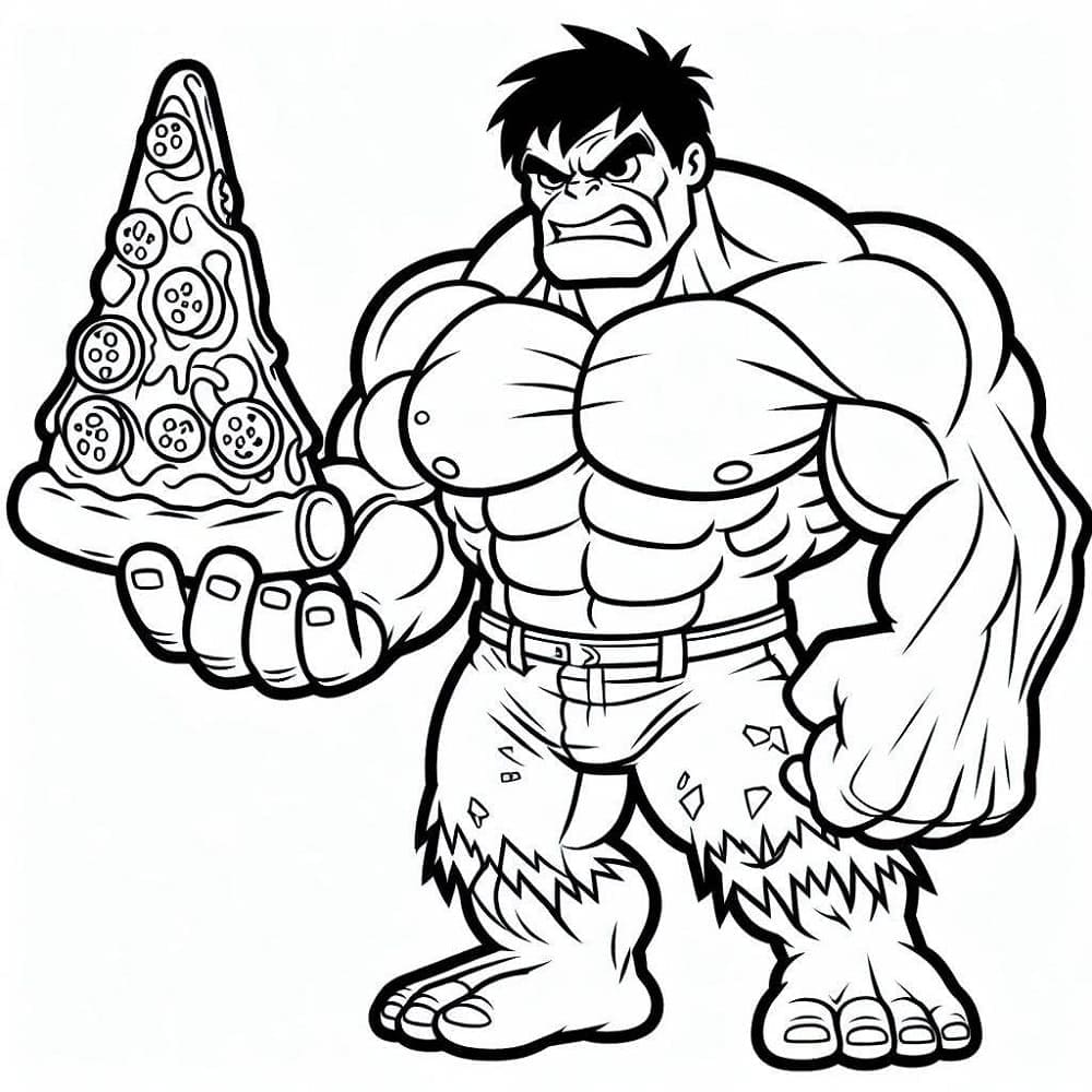 Hulk dengan Pizza