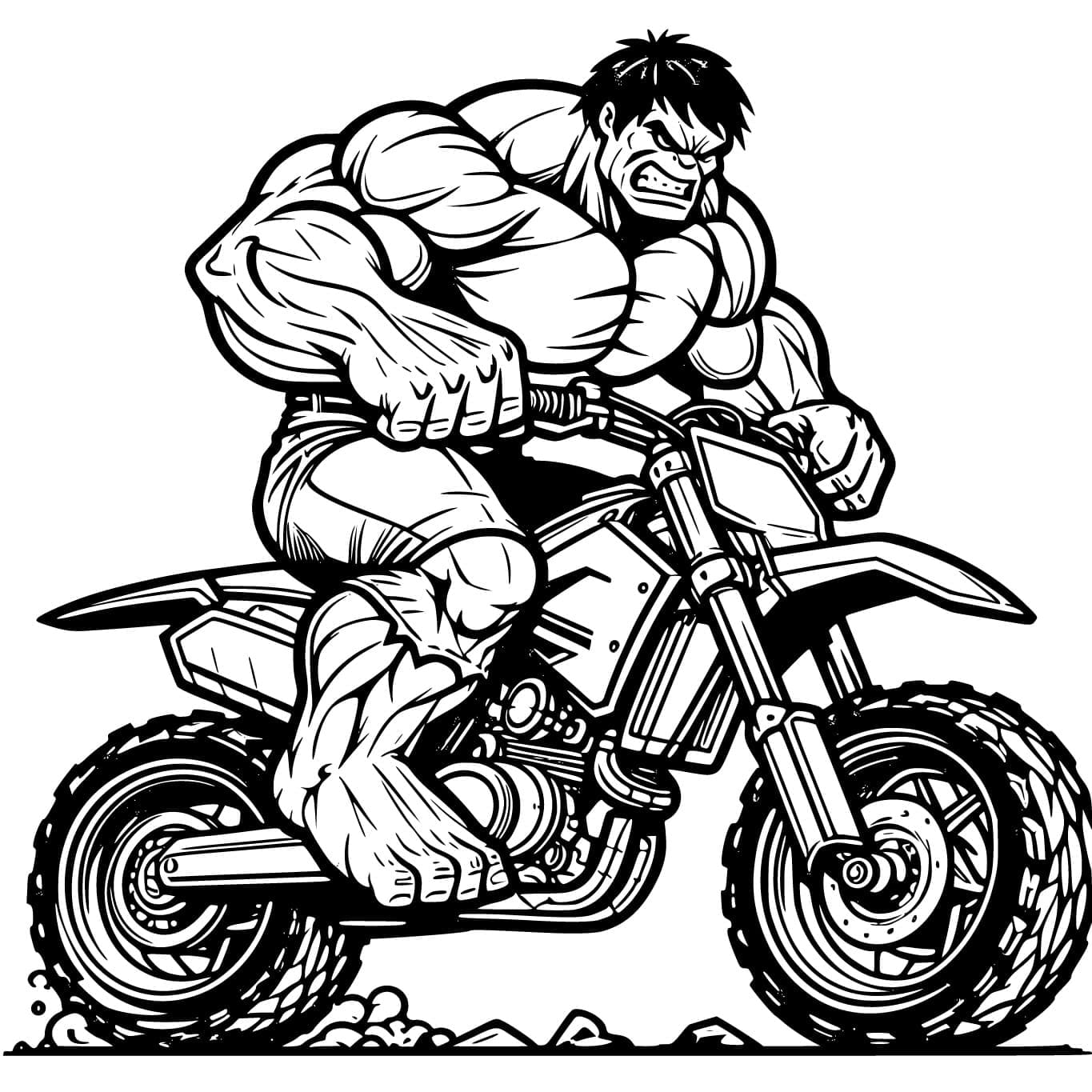 Hulk Sedang Mengendarai Sepeda Motor