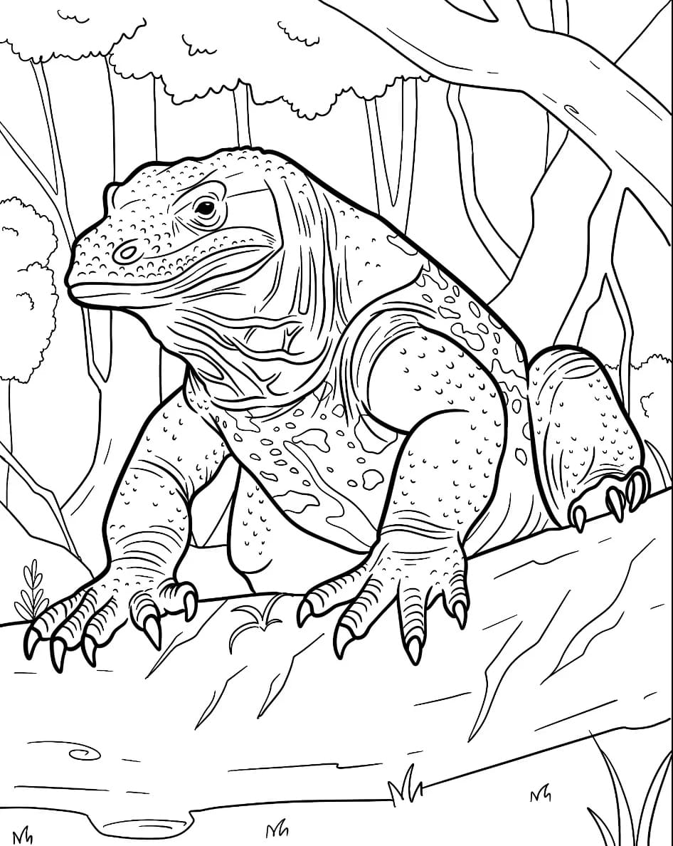 Komodo Memanjat Cabang Pohon