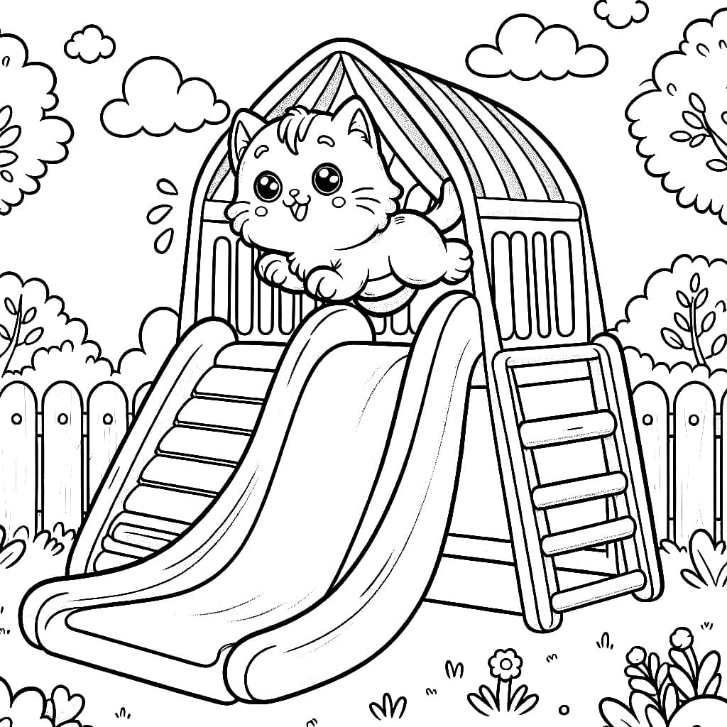 Kucing bermain Perosotan air