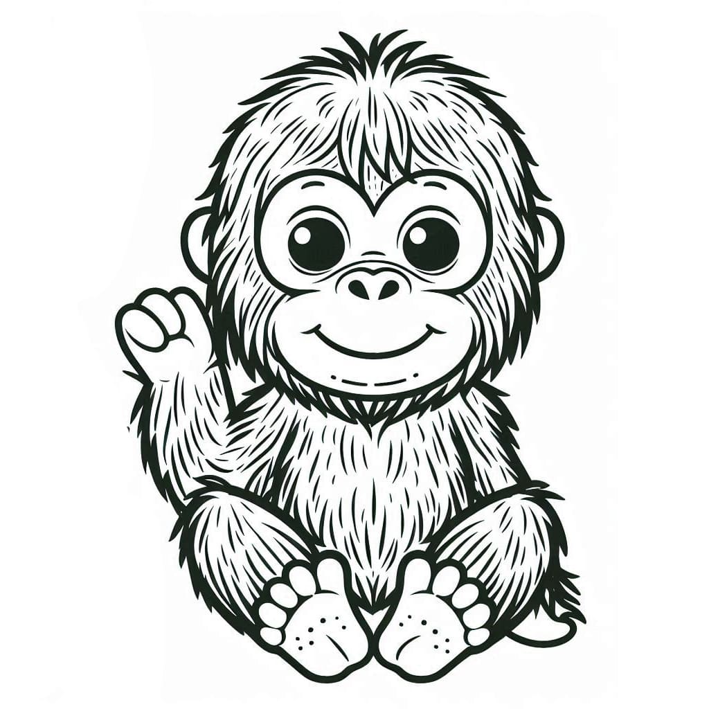 Orangutan angkat tangan