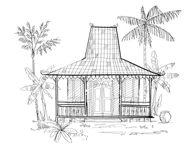 Sketsa Rumah Joglo