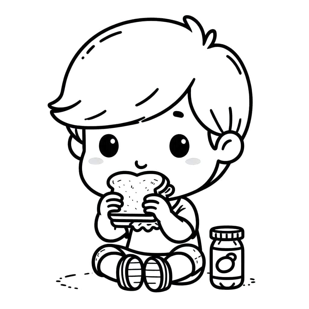 Anak Laki-laki dengan Sandwich