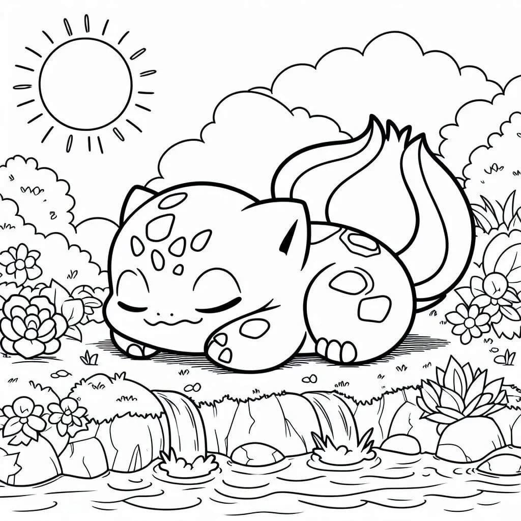 Bulbasaur yang sedang tidur