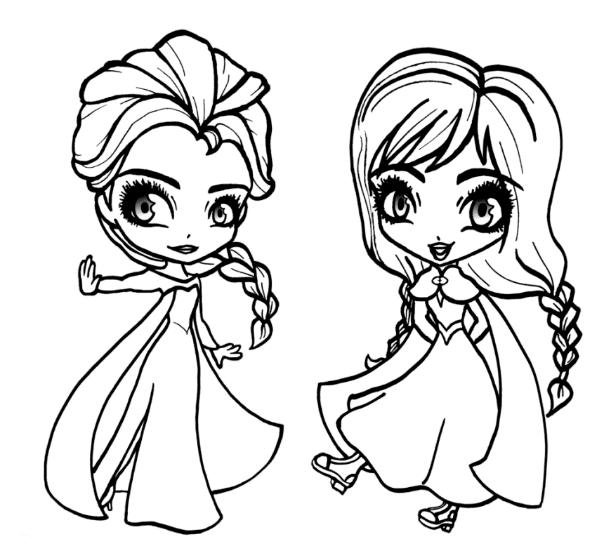 Chibi Elsa dan Anna
