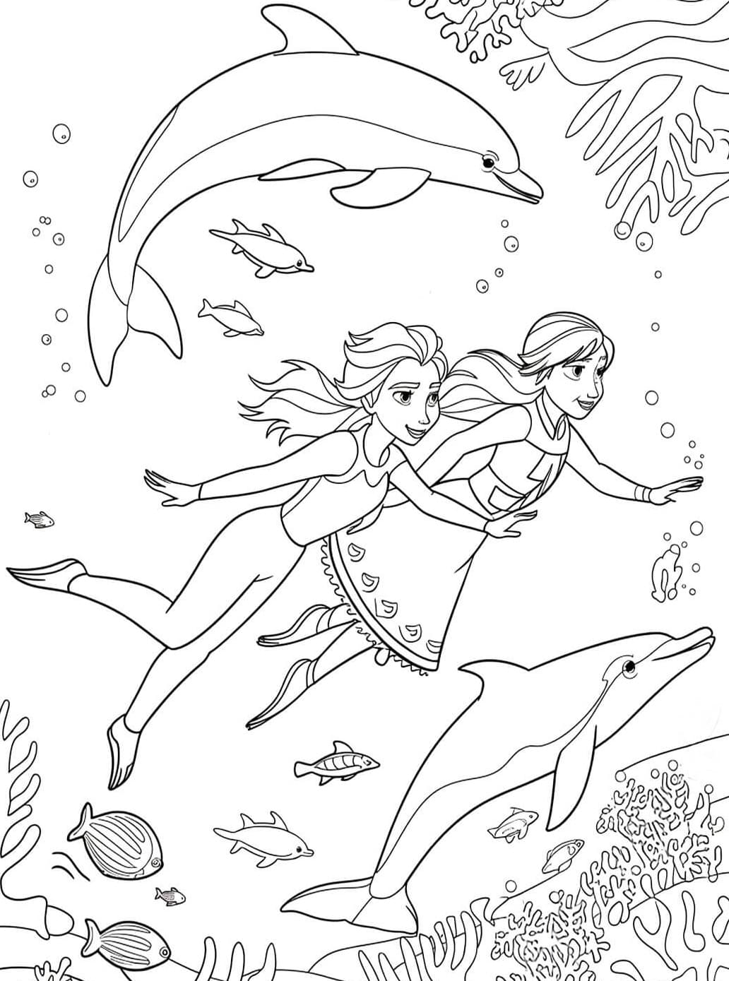 Elsa dan Anna di Bawah Laut