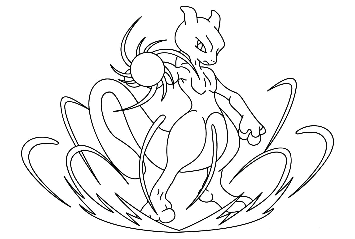 Gambar Mewtwo untuk anak-anak