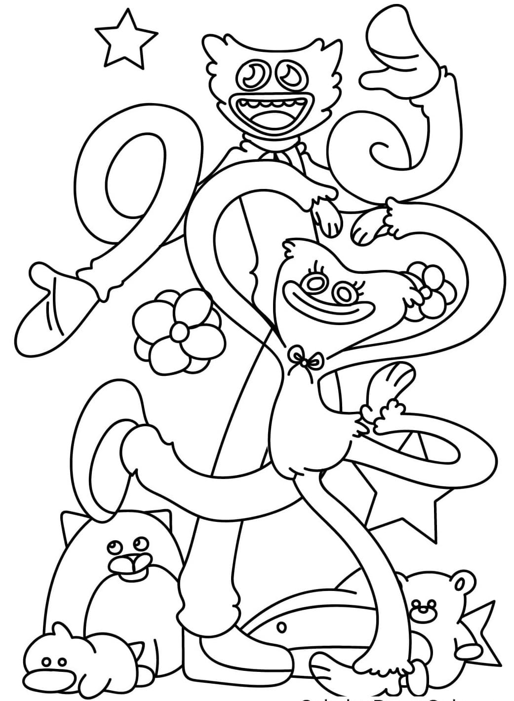 Huggy Wuggy dengan Kissy Missy gambar gratis