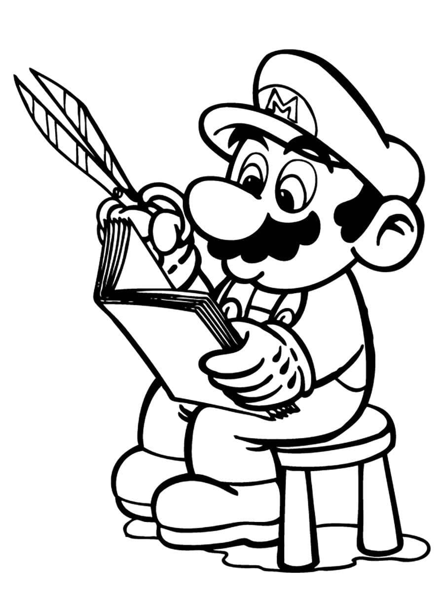 Mario dengan buku