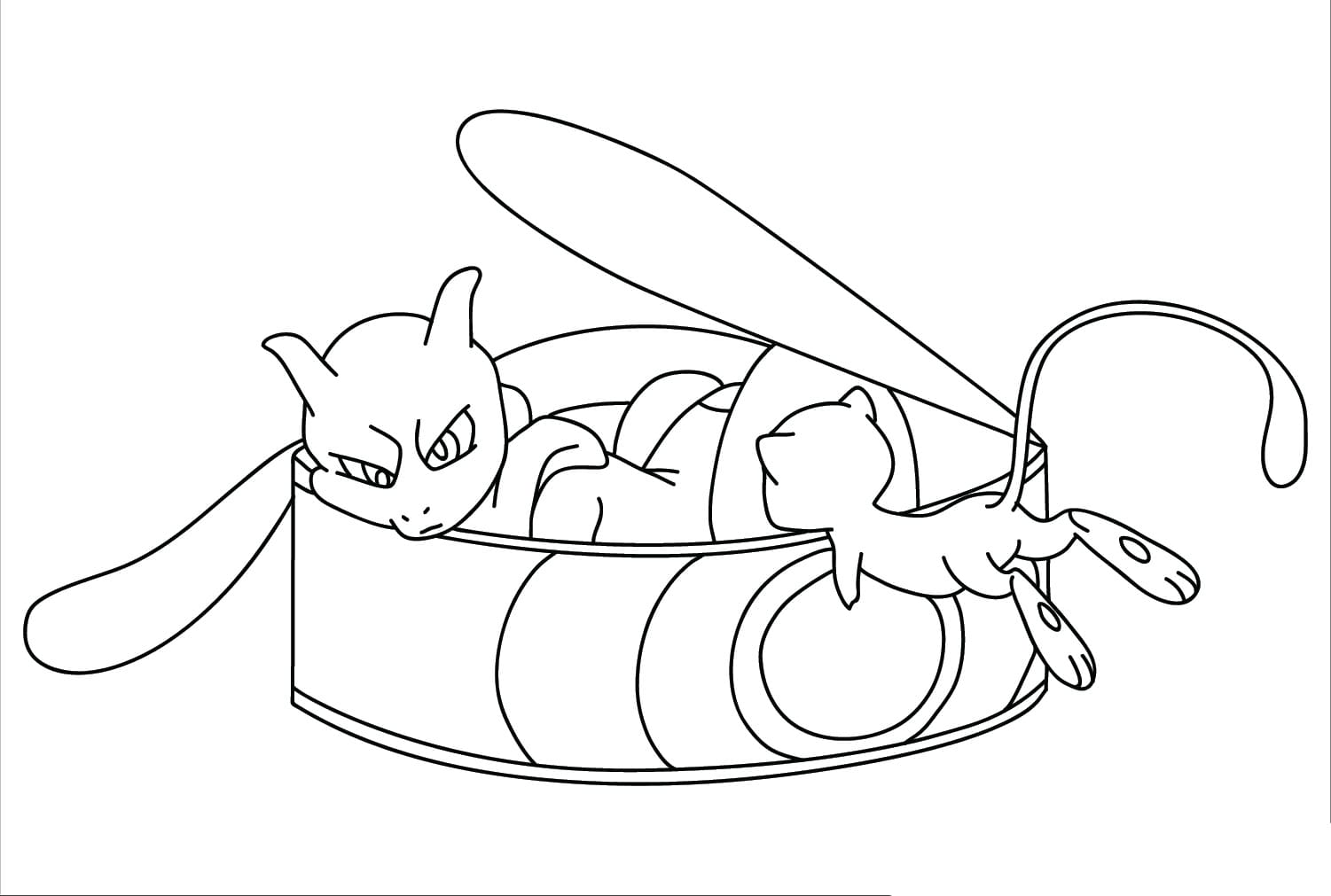 Mewtwo dan Mew cetak