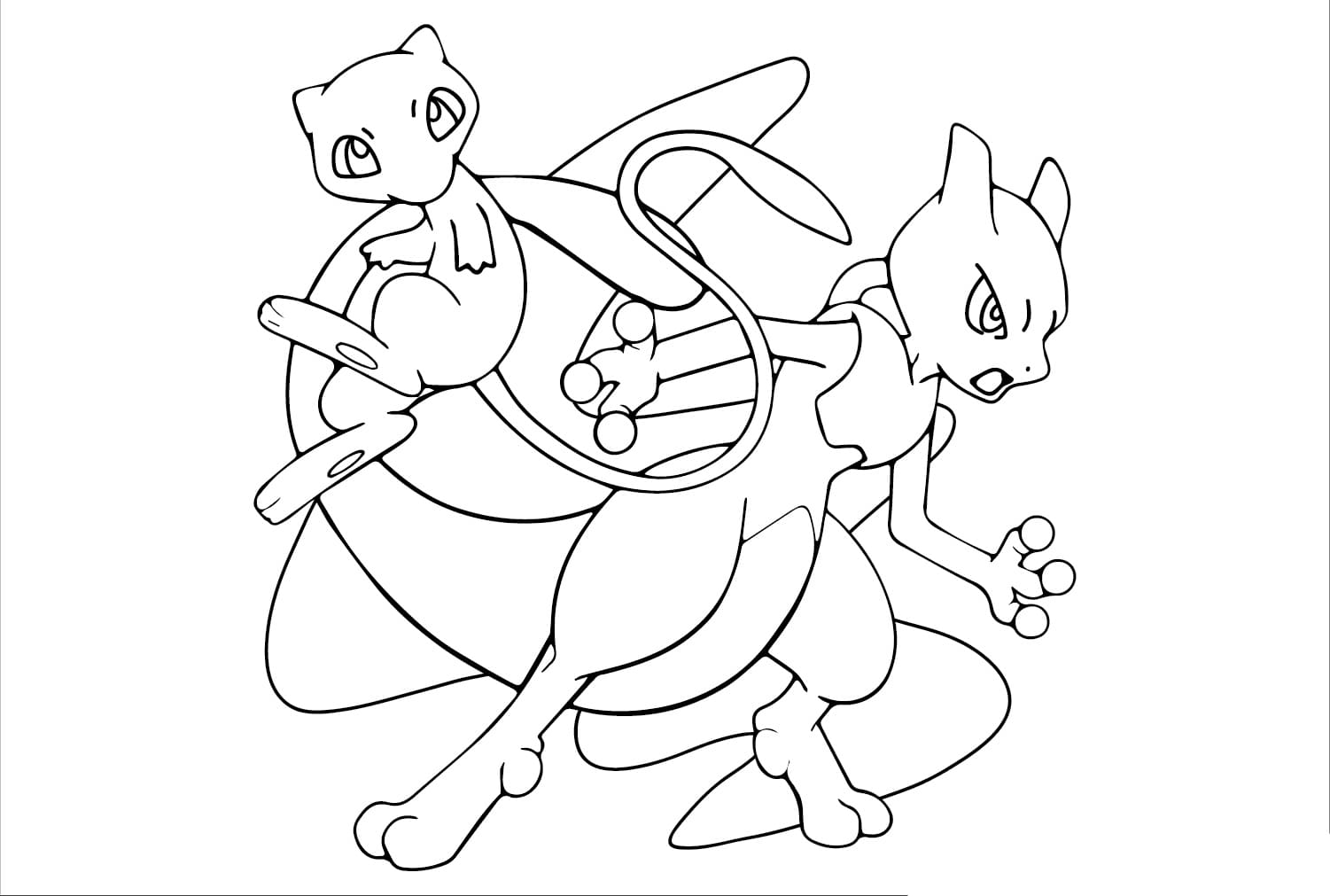 Mewtwo dan Mew PNG