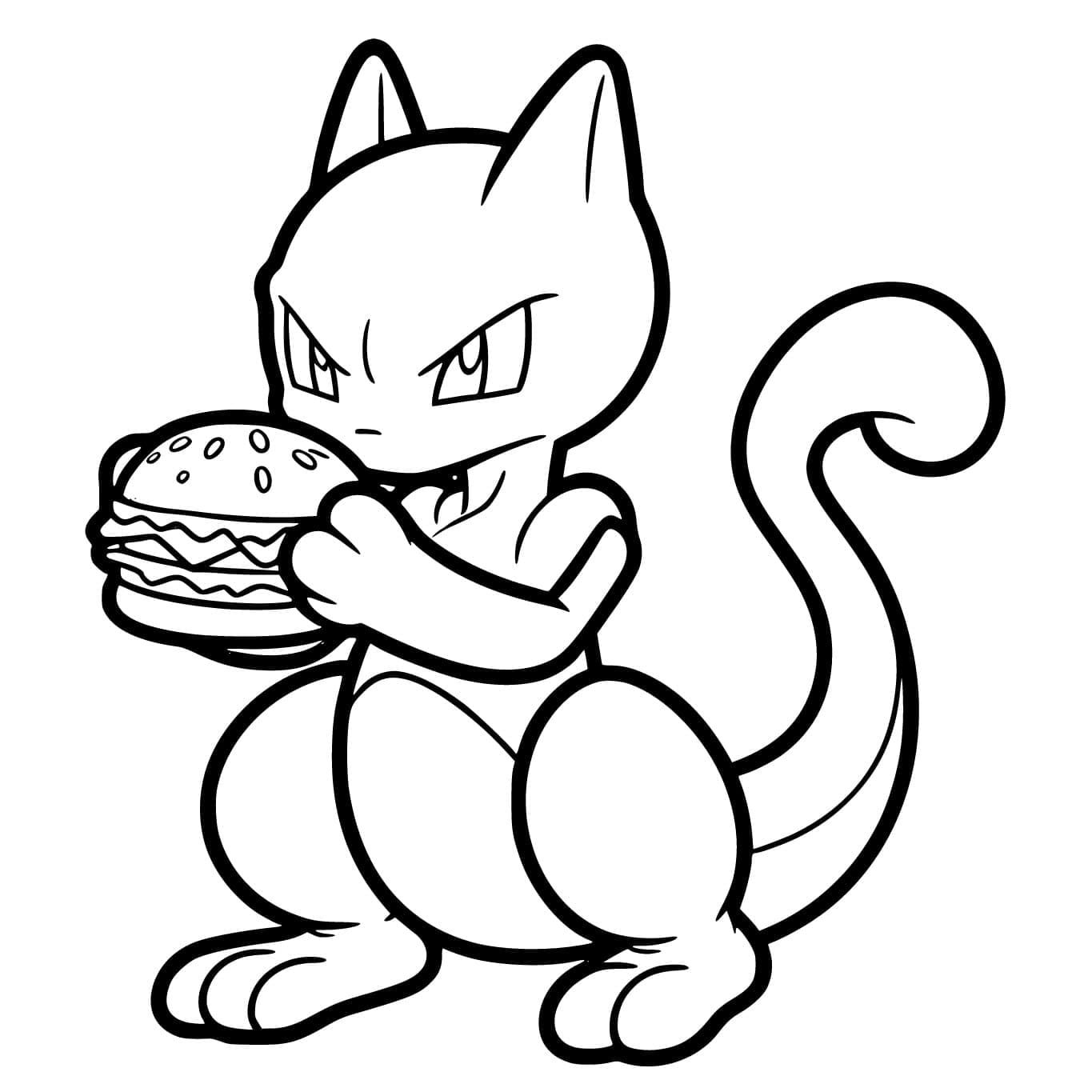 Mewtwo dengan Hamburger