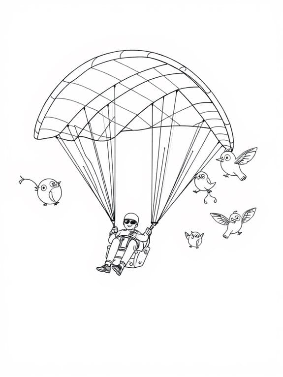 Paralayang dengan burung