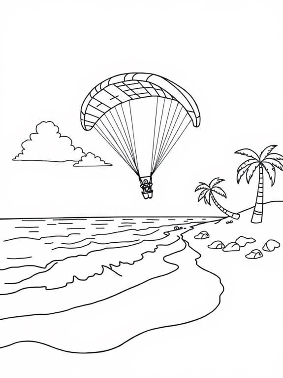 Paralayang di pantai