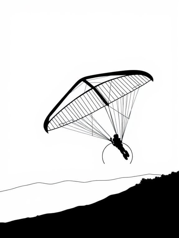 Paralayang saat matahari terbenam