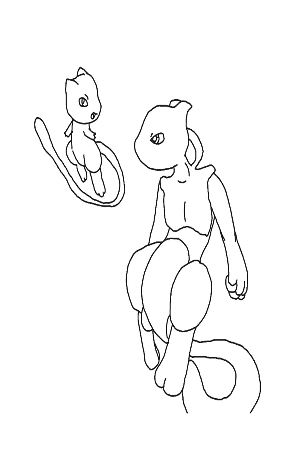 Pokemon Mew dan Mewtwo lucu