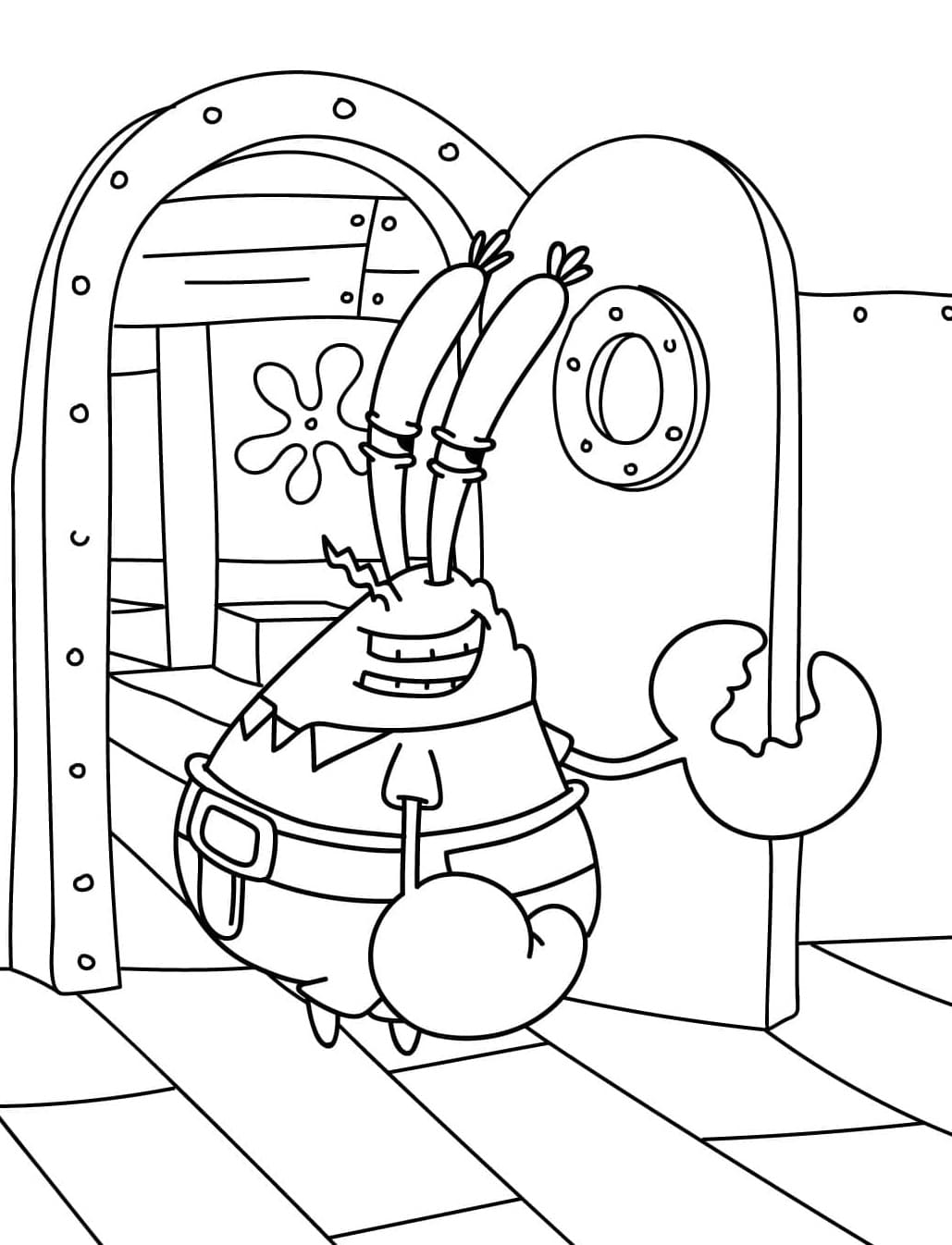 Tuan Krabs Membuka Pintu