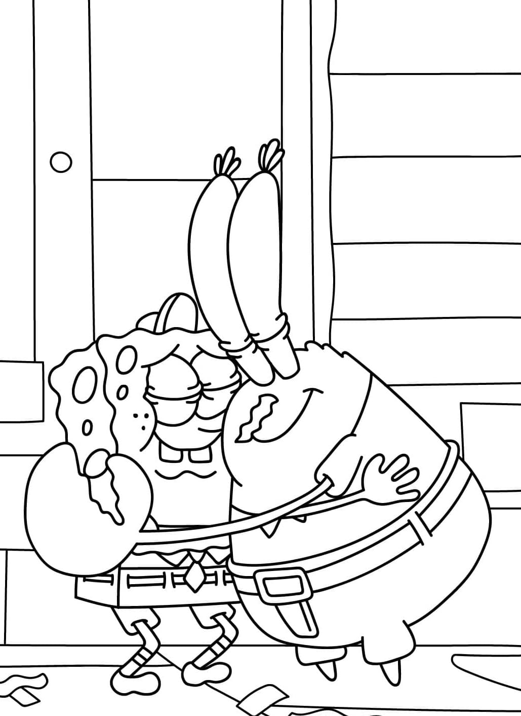 Tuan Krabs Memeluk Spongebob