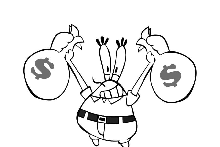 Tuan Krabs sangat senang