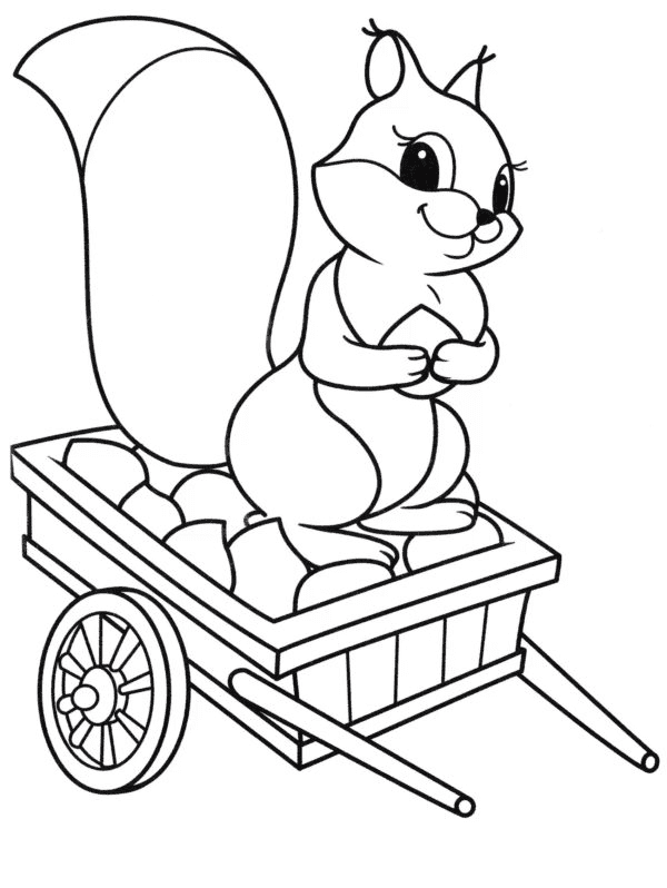 Tupai di Atas Gerobak dengan Kacang