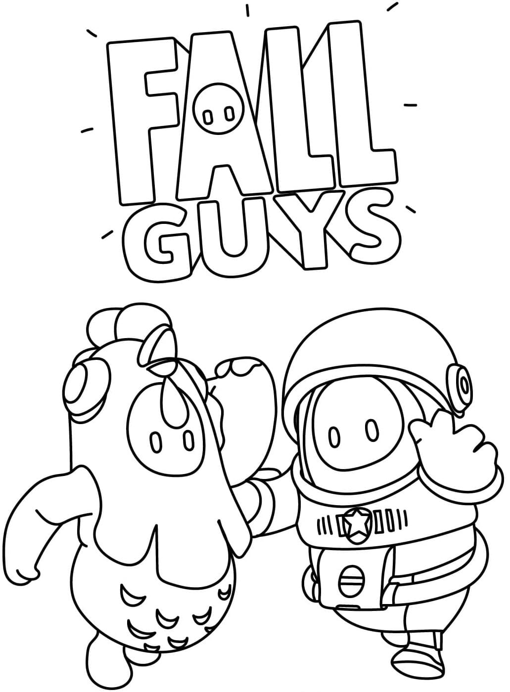 Astronot dan Ayam Fall Guys