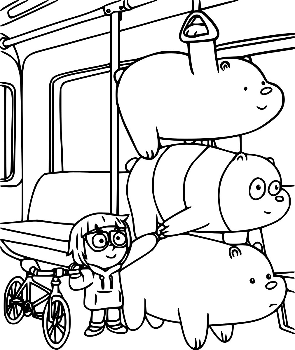 Bare Bears dan Chloe di dalam Bus