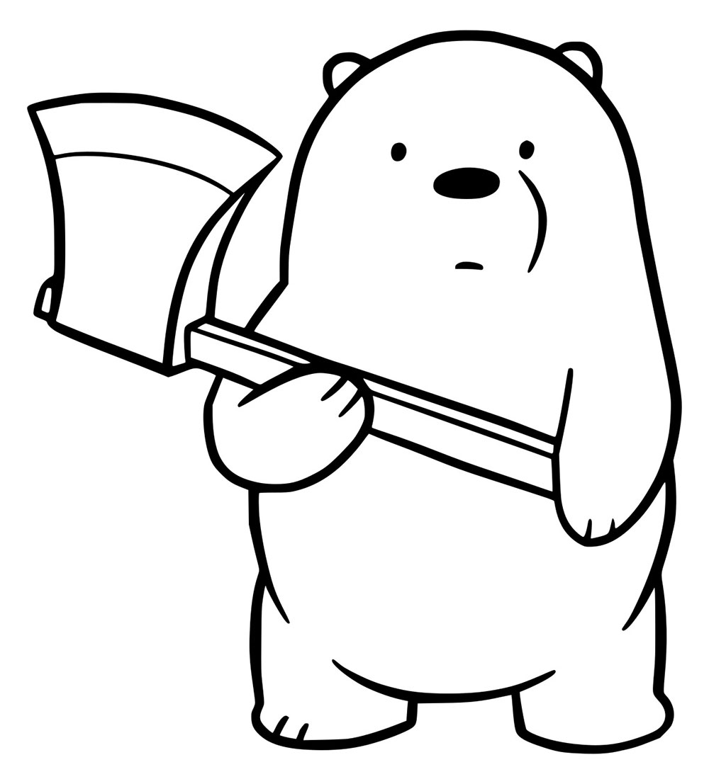 Beruang Es Memegang Kapak