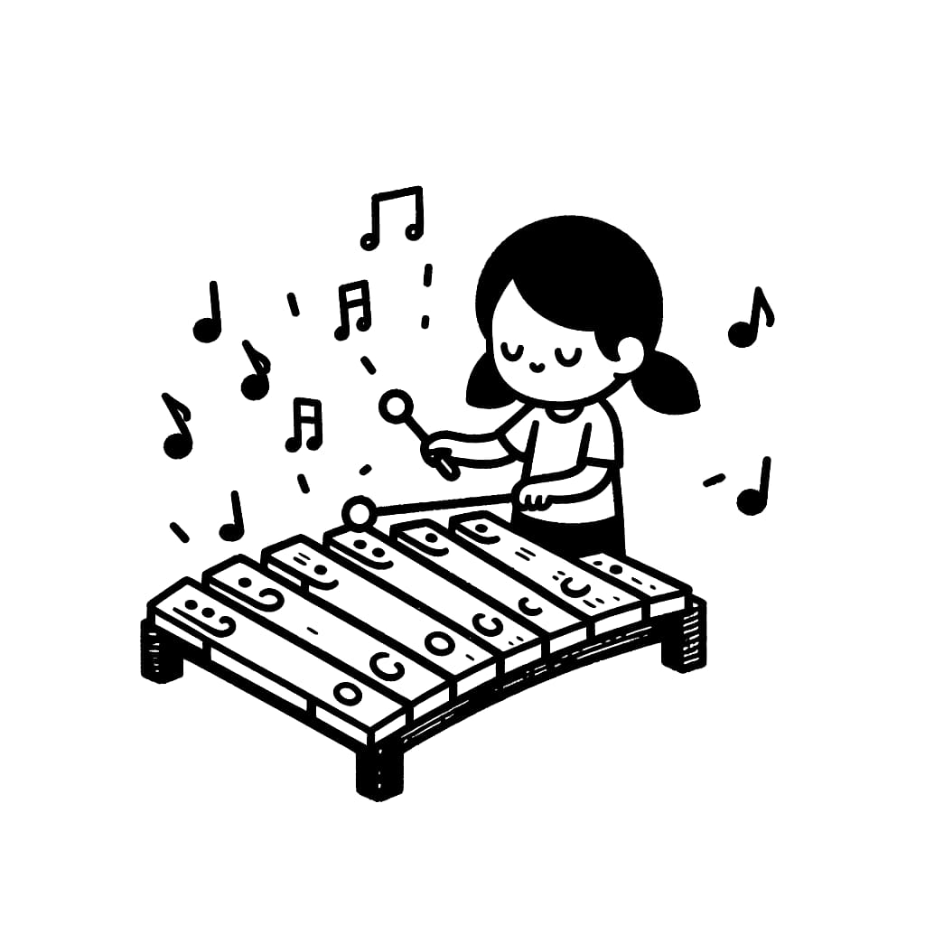 Gadis bermain Xilofon