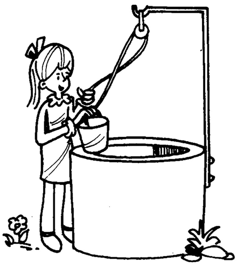 Gadis Mengambil Air dari Sumur