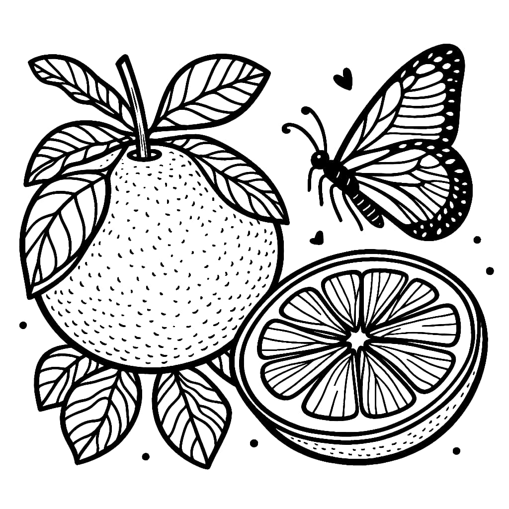 Jeruk bali dan kupu-kupu cantik