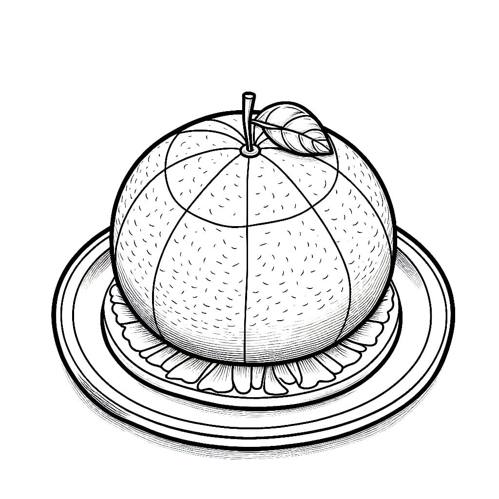 Jeruk bali di atas piring