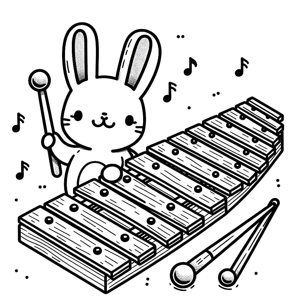 Kelinci memainkan Xilofon