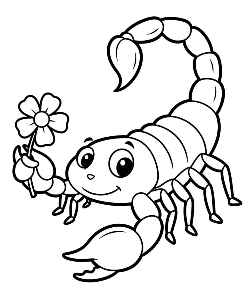 Kalajengking memegang bunga