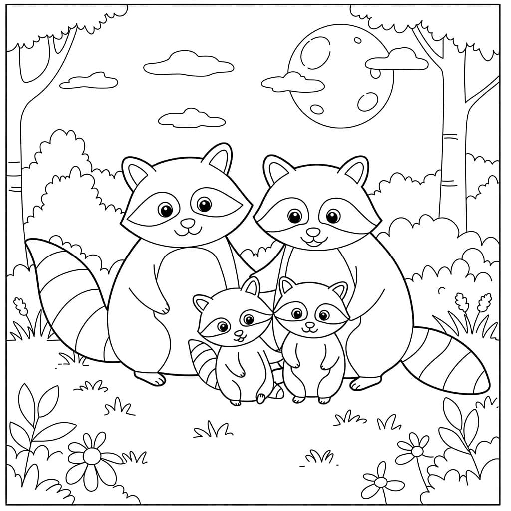 Keluarga Rakun yang Nyaman