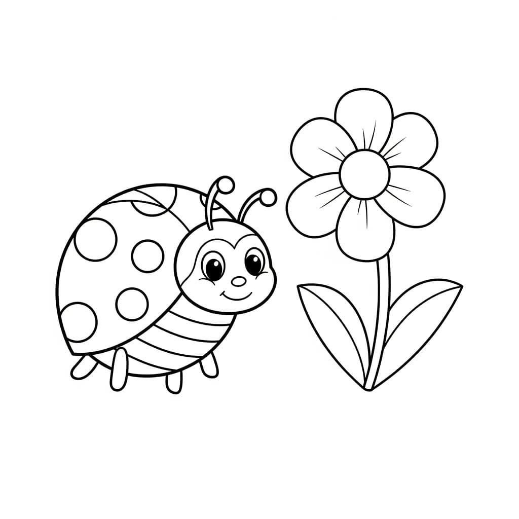 Kumbang Kecil dengan bunga