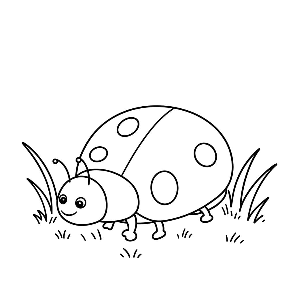 Kumbang Kecil dengan rumput