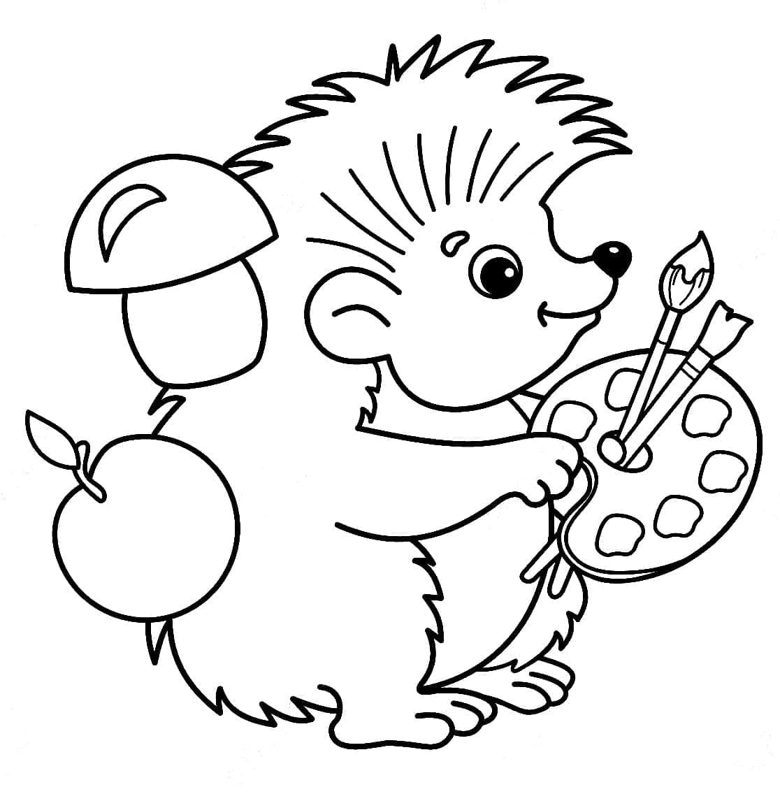 Landak dengan Palet Lukisan