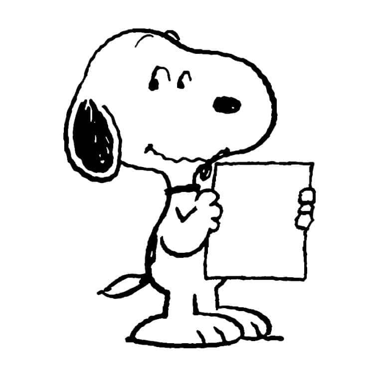Snoopy Dengan Selembar Kertas