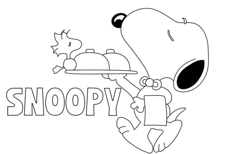 Snoopy Memegang Makanan