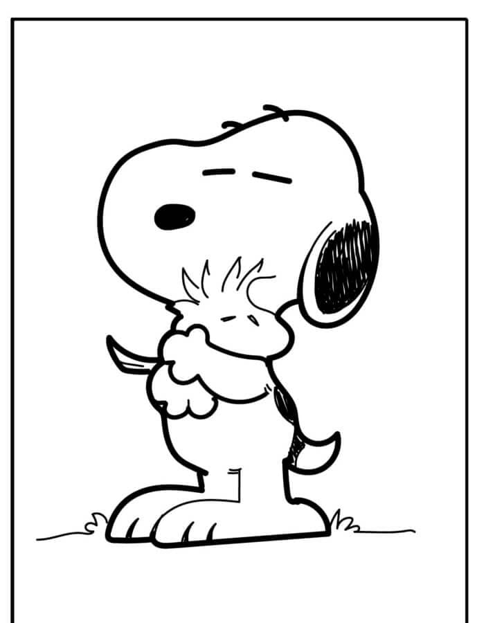 Snoopy Memeluk Woodstock
